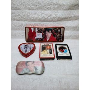 Lot Of 5 Elvis Presley Collector Tin Box Official, Glasses Case, 2 Tapes #1